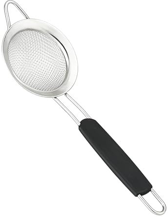 Jojeys Black Sieves and Strainers Set - Metal Sieve Stainless Steel, Fine Mesh Strainer Kitchen Sieve Fine Mesh, Sive Cooking, Flour Sieve for Baking - Rust Free Seive(8 cm)