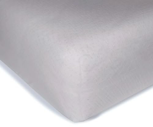 hutch&putch Eliane Premium Musselin-Spannbettlaken 90x200 - Spannbetttuch 100% Bio-Baumwolle - Bettlaken weich & atmungsaktiv - Spanntuch für Matratze - Bettwäsche (Light Grey)