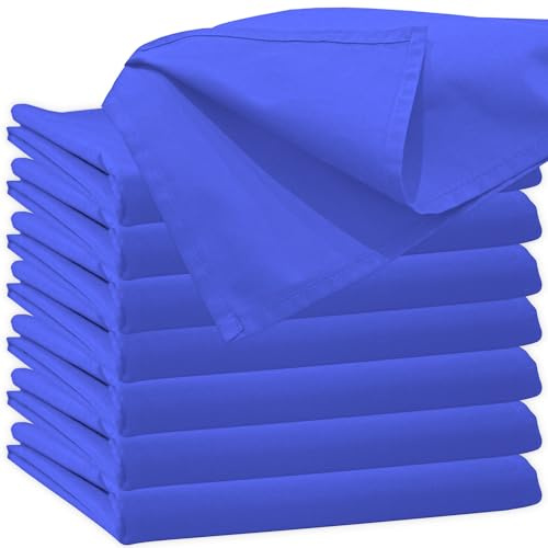 Glatte Bettlaken 200x220 cm ohne Gummizug Blau Uni Baumwolle | Einfache Klassische Hotel Betttuch ohne Spanngummi - Hotel Laken Haushaltstuch Baumwollstoff Waschbar