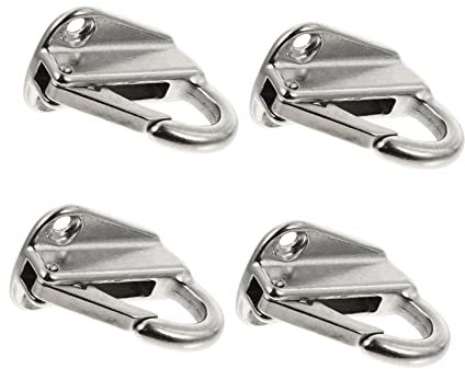 Happyyami 2sets Boat Cleats Heavy Duty Cleat Hooks Marine Accessories Yacht Hooks Stainless Steel Easy to Install 4pcs*2