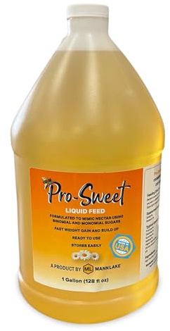 Mann Lake Pro-Sweet Liquid Feed, Natural Supplemental Feed for Bees, Ready-to-Use Nectar Alternative, Formula for Optimal Nutrition & Hive Weight, 1 Gallon, Made in USA