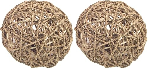Rosewood Boredom Breaker Small Animal Activity Toy Sea Grass Fun Ball, Large (Pack of 2)