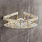 Badezimmerregal, Badezimmerwandkorb, Badezimmerregal, Eckregal aus Aluminium, for Badezimmer, Seife, Dusche, Badregal, Shampoo-Halter, Wandmontage, Weiß und Gold geschnitzt ( Color : W and G One Tier