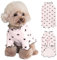 Yaopelky Pet Clothes for Small Dogs Cat Summer Fall Heart Print Shirt Stretchable Ruffle Long Sleeve Outfits for Chihuahua Schnauzer Shih Tzu Yorkie (Pink, S)