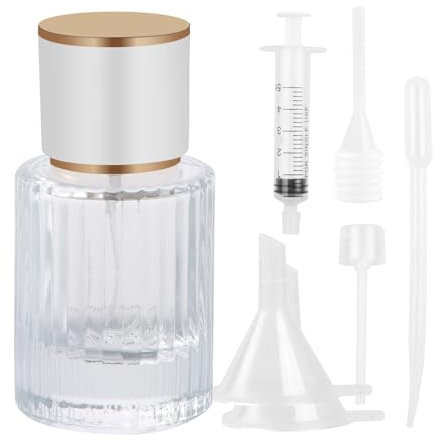 dentedeleao 30 ml Vaporizzatore Profumo Trasparente Spray Vetro Bottiglia Spray Nebulizzatore Bottle in Vetro Trasparente Vuoto Bottiglia di Profumo Adatto per Le Donne da Portare in Viaggio