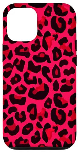 Hülle für iPhone 13 Pro Rotes Muster Leopard Design Leo