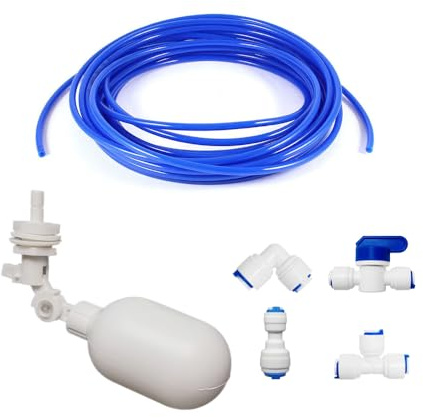 PAROAD 10 Meter Universal Wasserzulaufleitung Anschluss-Set, Kunststoff Schwimmerventil für Tank, Aquarium, Wassertrog, Teichen, Fischaquarien