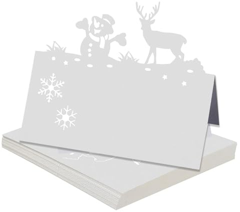 50 Pcs Christmas Place Cards, Place Cards, Christmas Place Cards for Table, Name Place Cards for Table Place Cards Table Name Cards Use for Christmas Party Table Place Name Cards Decoration