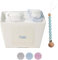BebeDeParis | Sucette Bébé Personnalisable avec Prénom, Tétine de 0 à 6 Mois, Silicone Sans BPA Présentée dans une belle Boîte Vintage + Accessoires (Bleu, 2 Sucettes + Attache Sucette en Silicone)