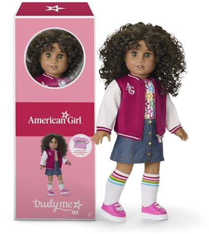 American Girl, Truly Me 18-inch Doll #132 with Hazel Eyes, Curly Dark-Brown Hair, Tan Skin, for Ages 6+