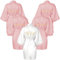 Kaxtde Lot de 5 peignoirs en satin pour mariée, demoiselle d'honneur (rose, blanc), rose/blanc, XL-XXL