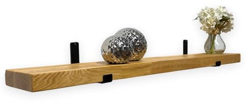 MKGT Oak Floating Shelf, Wooden Solid 40mm Kitchen Ledge for Home Decor (60 cm)
