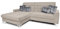 COMFTY-CO. Ecksofa Jerry – Sofa 260x110x47 cm L-Form mit Schlaffunktion & Stauraum – Velvet Couch 3-Sitzer mit verstellbaren Kopfstützen - Links - Samt Cream