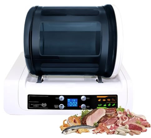 DOJOEUU Kommerzieller Fleisch-Tumbler, 5-Liter-Vakuum-Marinademaschine mit LCD-Digitalanzeige, 10-Stunden-Timer, verschiedenen Menüs, Lebensmittel-Tumbler für die Küchenverarbeitung