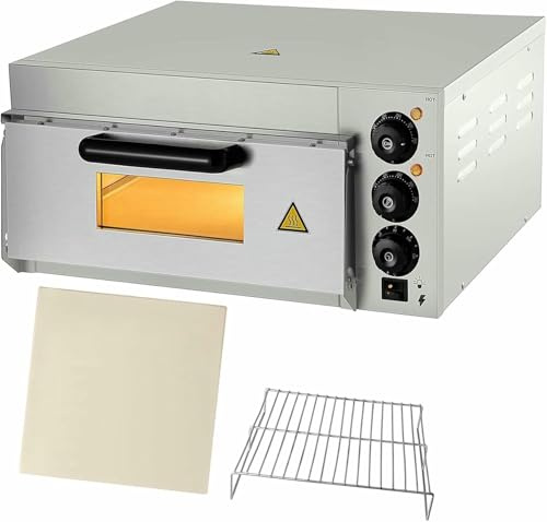 Stainless Steel Electric Pizza Oven, 1300 W, 50-350 °C, Independent Thermostats And Timer.