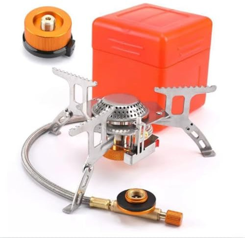 Marchfunny Stainless Steel Camping Gas Stove With EN417 Thread Compatibility Portable Outdoor Burner With Storage Case For Travel Adventures(1)