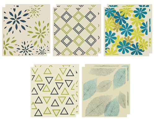 GUIJZSLTRG 10 Pack Swedish Dishcloths Absorbent Kitchen Towels 17x19.5cm Reusable Dish Towels Cleaning Wipes Quick-Drying Soft Cleaning Cloths for Dishes Cookware Countertop(Floral)