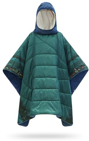 hotkoko Camping Blanket, Poncho Wearable Hoodie Blankets Outdoor Waterproof Windproof Warm Durable & Portable for Stadium, Concerts, Car,Travel, Beach, Picnic, Grass,75 * 52 inch