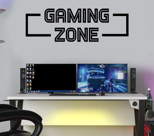 Gaming Zone Sticker – Vinyl Wall Decal for Gamers, Consoles, Bedrooms & Game Rooms – Cool Gamer Decor Sign (W60xH20cm)