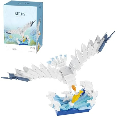 Seagull Ocean Micro Klemmbausteine, 646 Teile Mini Vogel Meeres Bausteine für Erwachsene, Kreatives Tier Bausteine Modellspielzeug, Heim Büro Dekor, Geschenke für Erwachsene und Vogelliebhaber