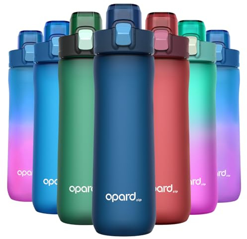 Opard Trinkflasche Sport BPA frei Water Bottle Für Schule Kinder(Zip 0,6L) | Wasserflasche - Leichte Tritan Flasche - Spülmaschinenfest - Auslaufsicher - Für Schule, Fitness, Gym, Fahrrad, Outdoor, Kind