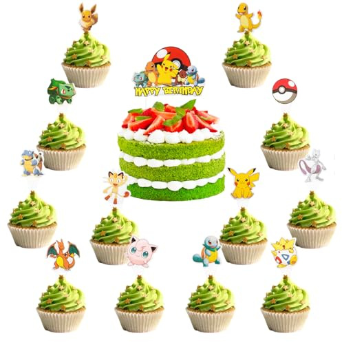 Thingehoy Cake Topper Dekoration für Geburtstag (25 Stück Cake Topper)