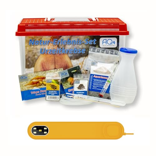 Triops Natur Erlebnis Premium Set 6 l, Urzeitkrebs Eier, Zubehör, LED | Aufzucht- und Hauptfutter, Urzeitkrebse Dusche, Aktivboden, Pipette, Thermometer für junge und alte Tierfreunde, Triopszucht
