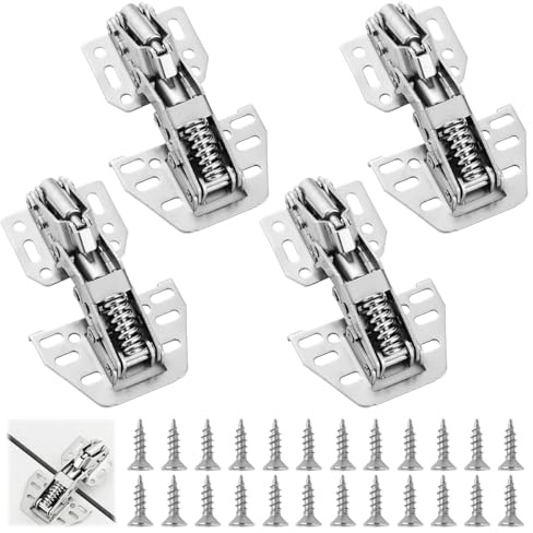 4 Piezas Bisagras Puertas Cocina 90 Grados, Bisagras 90 Grados Amortiguador | Bisagra Armario, Bisagra para Muebles, con Amortiguador Puertas Cocina, Sin Necesidad de Pretaladro