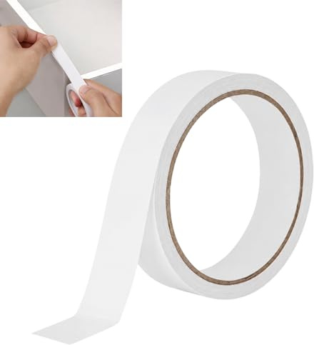DCYQAIN 18mm x 10m White Self-Adhesive Melamine Edging Tape, Pre-Glued Furniture Edge Banding for Kitchen Cabinets, Worktops & DIY Restoration