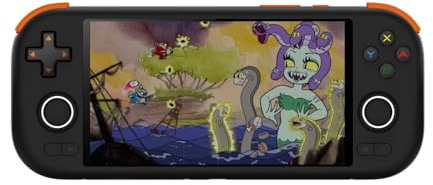 MANGMI Air X Android Handheld Game Console, 5.5 IPS Touchscreen Retro Gaming Console, Snapdragon 662, 4GB RAM 64GB eMMC, RGB Hall Joysticks & Triggers, Active Cooling, 5000mAh Battery [BLACK]
