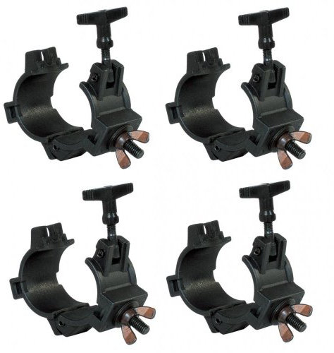 VisioSound 4 x Black Lighting Multi Clamp - Truss & T Bar Lighting Clamp