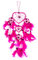 45cm x 9cm Neon Pink Dreamcatcher Herz Traumfänger Pinke Federn Deko