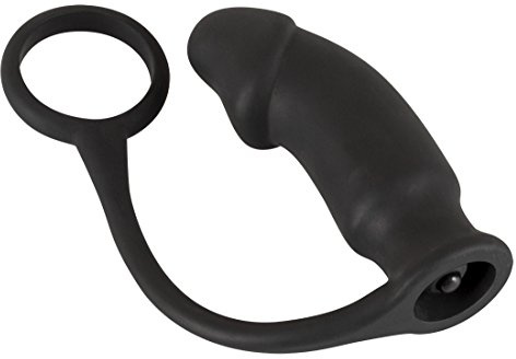 You2Toys Penisring mit Vibro-Plug Black Velvets - Cockring mit vibrierendem Analplug aus Silikon in schwarz