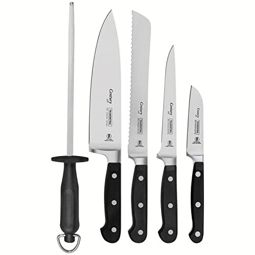 Tramontina Century Set Coltelli Professionali, Acciaio Inossidabile, Nero, 2 unità