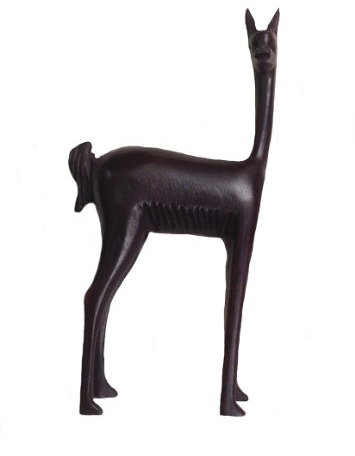 Alpacaandmore handgeschnitzte Dekofigur Holzfigur Alpaka Zedernholz 12cm
