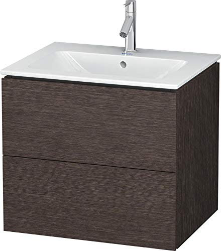 Duravit L-Cube 19 Single Wall Mounted Vanity Cabinet - Less Vanity Top - Brushed Dark Oak