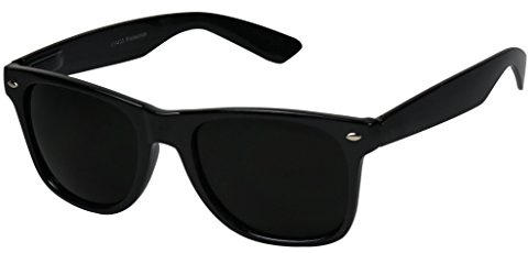 ShadyVEU Super Dark Black Sunglasses UV Protection Lens Spring Hinge 80s Vintage Retro Inspired Shades