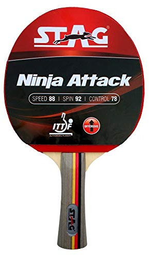 Stag Ninja Attack Table Tennis Racquet(Multi- Color, 180 Grams, Advanced)