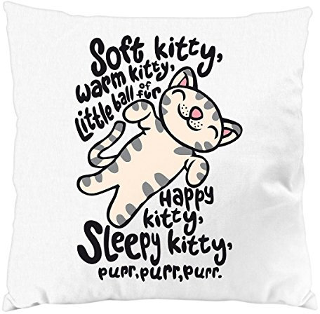style3 Soft Kitty Kissen mit Füllung Baumwollbezug Penny, Farbe:Weiß