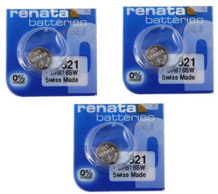 3 x sin mercurio de Renata 321 SR616SW 1,55 V óxido de plata pila de reloj