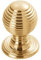 Fingertip Design Solid Queen Anne Reeded/Beehive Cabinet Cupboard Knob - Polished Brass (35mm Knob / 38mm Rose)