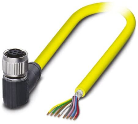 PHOENIX CONTACT SAC-8P-5.0-542/M12FR SH BK - Cavo con sensore/attuatore, 8 poli, schermato, lunghezza cavo 5 m, colore: Giallo