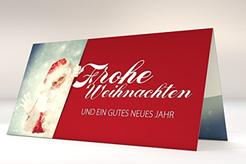 Weihnachtskarten | Weihnachtsmann | 10 weihnachtliche Karten DIN LANG | Grußkarte