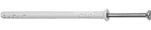 Celo Nageldübel 8x60mm Senkkopf NP - Dübel Schrauben Set mit vormontierter Schraube, Nylondübel - Schraube PZ2, 100 Stück