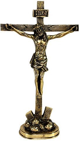 eSplanade Jesus-Kreuz, Messing, antikes Finish, 30,5 cm