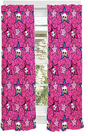 FENRIR L.O.L. Surprise Kids Room Window Curtain Panels with Tie Backs, 82 x 63, Pink