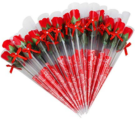 38 Stück Rosen Seifen Gastgeschenk Rot Rose Blütenblatt Bad Körper Seife Hochzeit Party Geschenk Deko für Valentinstag Muttertag Jahrestag
