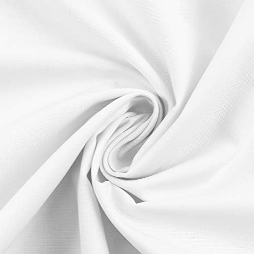 Viskose 100% - Sommer-Blusen-Stoffe Uni - 0,50 m - Stoffe Meterware (Weiß)