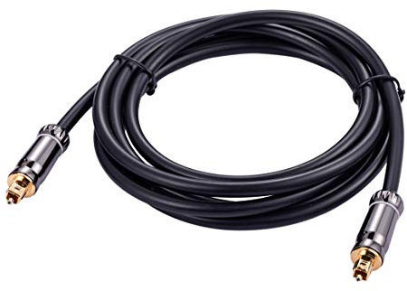 3M Premium Toslink Optical Audio Cable High Fidelity Digital Fiber Optic Cord for Home Theater, Sound Bar, Gaming Consoles Durable Nylon Braided Design Gold-Plated Connectors