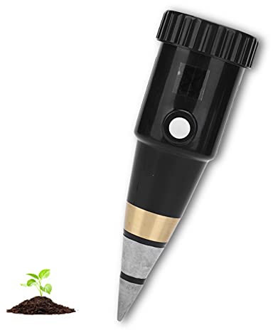 Boden-PH-Meter, tragbarer elektronischer Feuchtigkeitssensor 3~8 PH-Instrument Boden-PH-Hygrometer-Tester, wasserdichte Metallelektrode, für Garten/Bauernhof/Innen/Außen